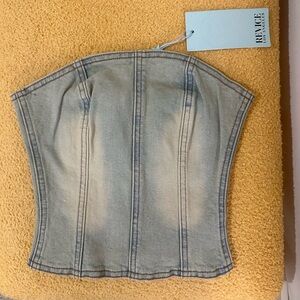 Revice denim corset liv top NWT